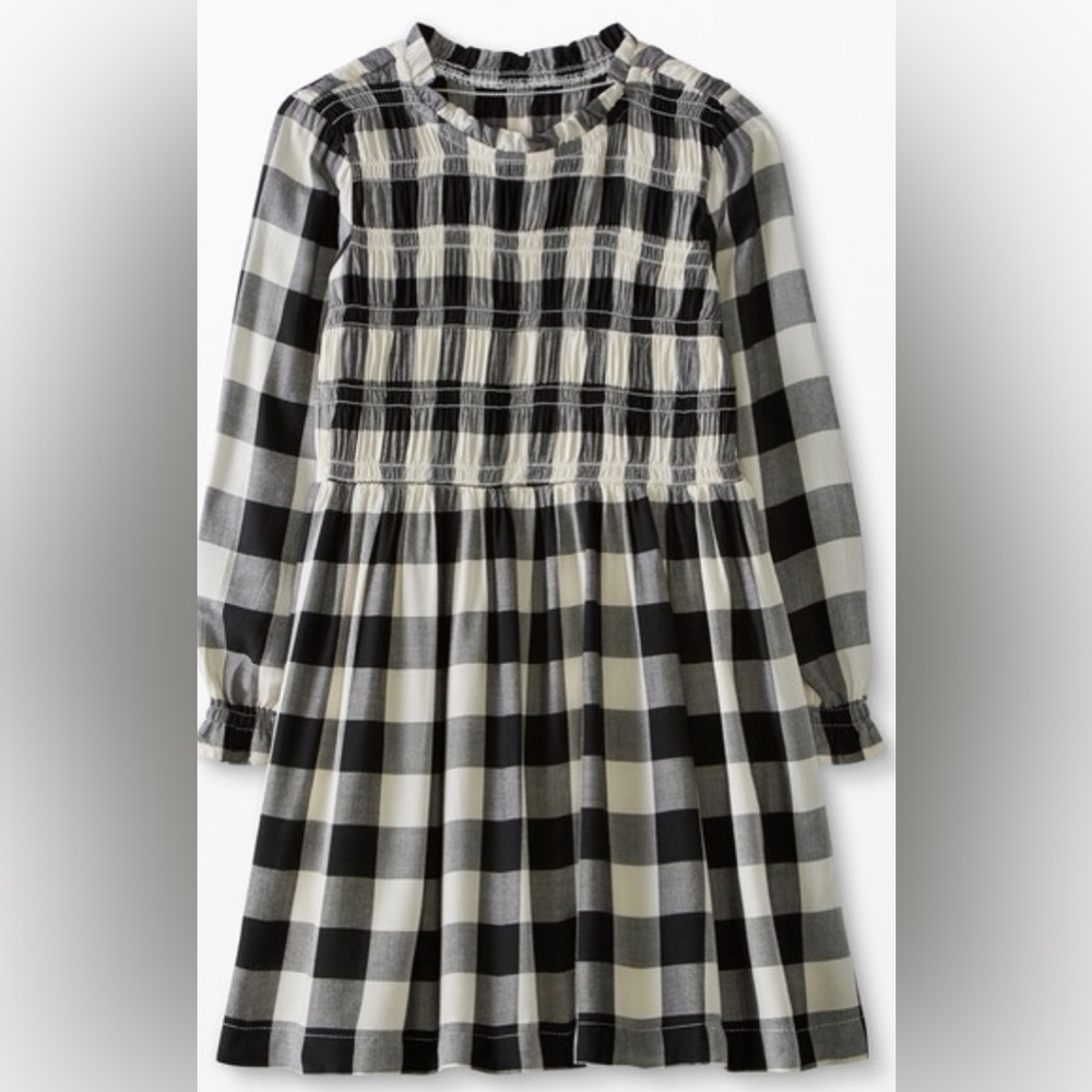 Hanna Andersson Smoked Dress Black/Ecru